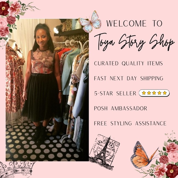 Romantic Floral Midi Dress Red & Pink Roses Empire Waist Low Cut Deep V-Neck - Picture 13 of 13